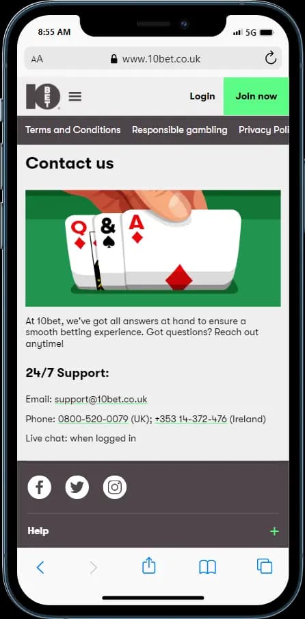 10bet Casino Customer Support