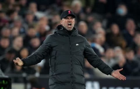  Jurgen Klopp during the Premier League match between West Ham United 