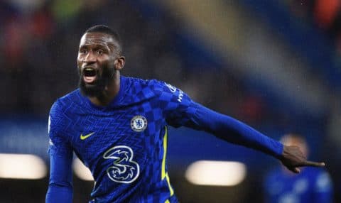 Antonio Rudiger during the Premier League match at Stamford Bridge,
