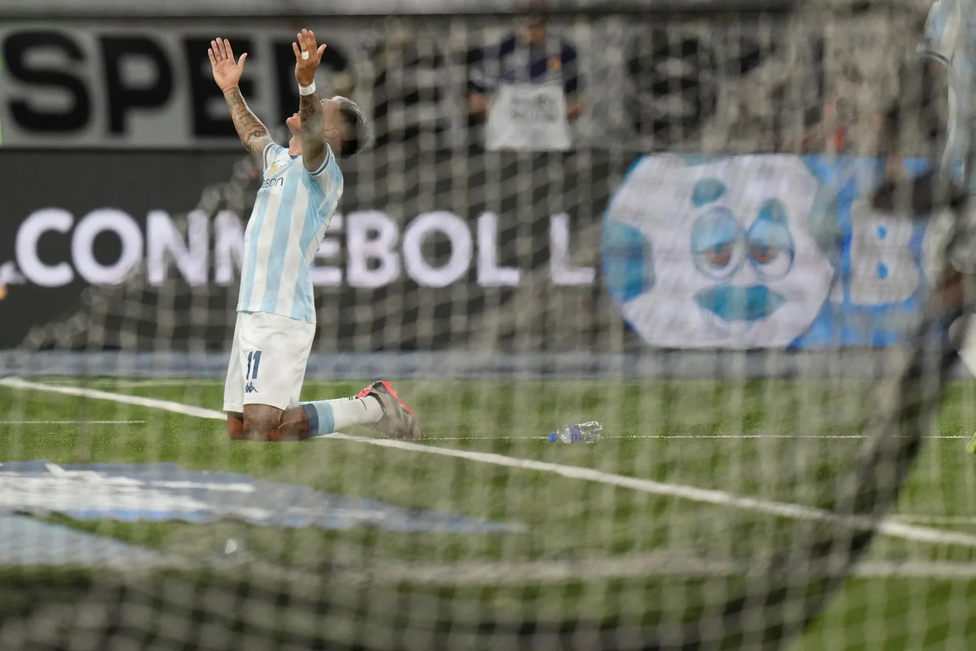 Copa Libertadores Prediction: Matias Zaracho of Argentina's Racing Club celebrates scoring his side's first goal against Brazil's Botafogo