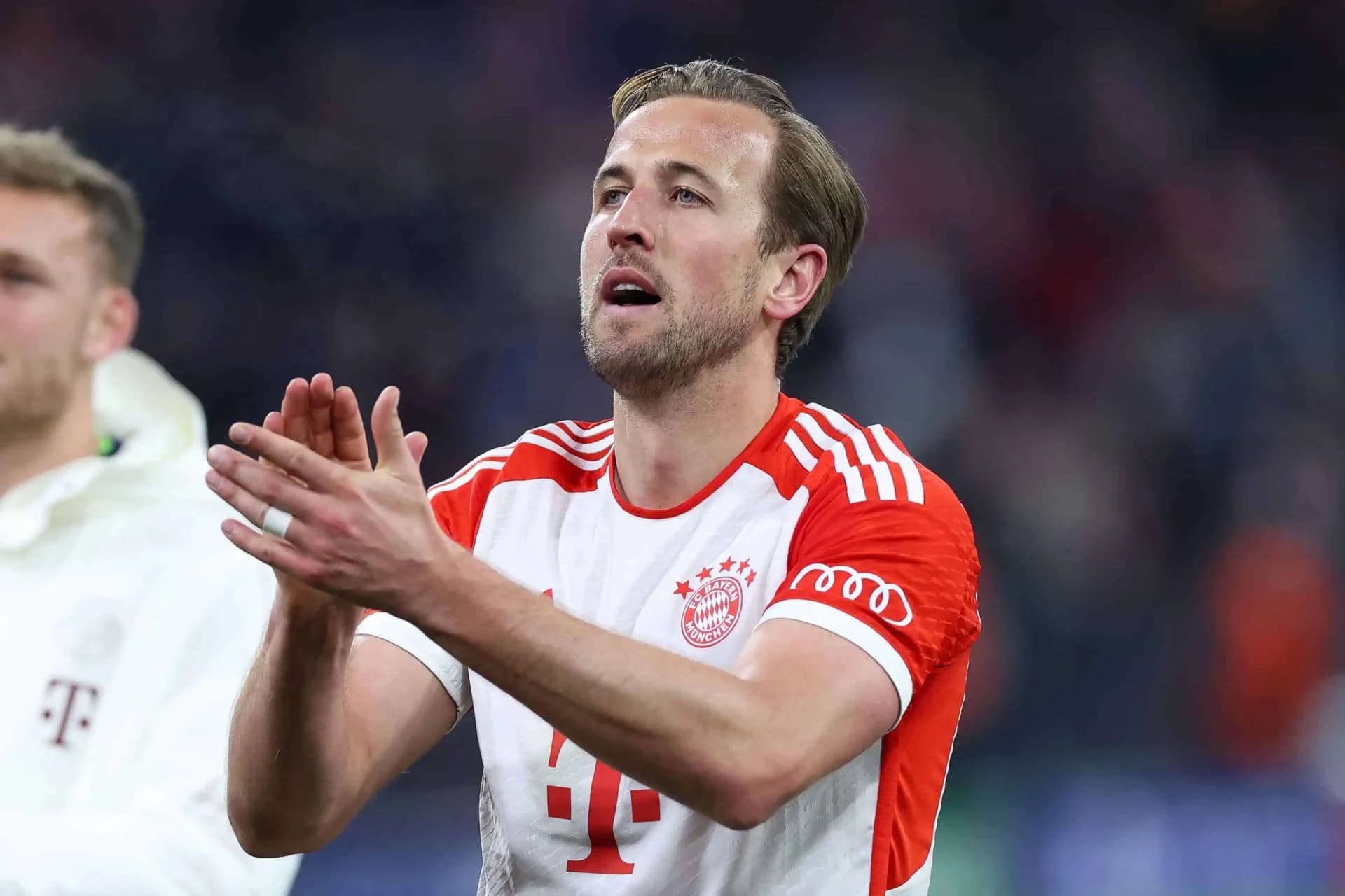 Fussball Champions League Viertelfinale FC Bayern Muenchen - FC Arsenal am 17.04.2024 in der Allianz Arena in Muenchen Harry Kane ( Muenchen ) Foto: Revierfoto - Image ID: 2X1P2N2