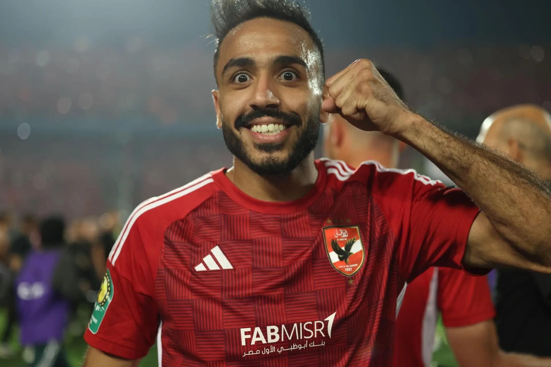 Kahraba of Al Ahly celebrates after wining the CAF Champions League Final