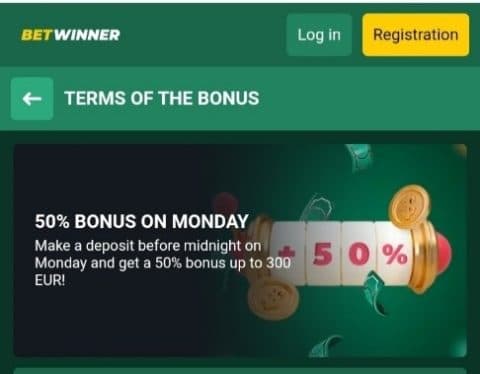 50% bonus on monday