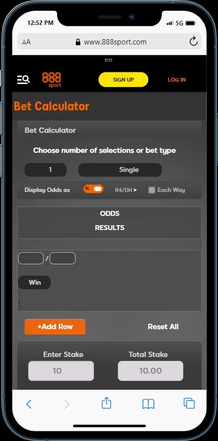 888sport Bet Calculator