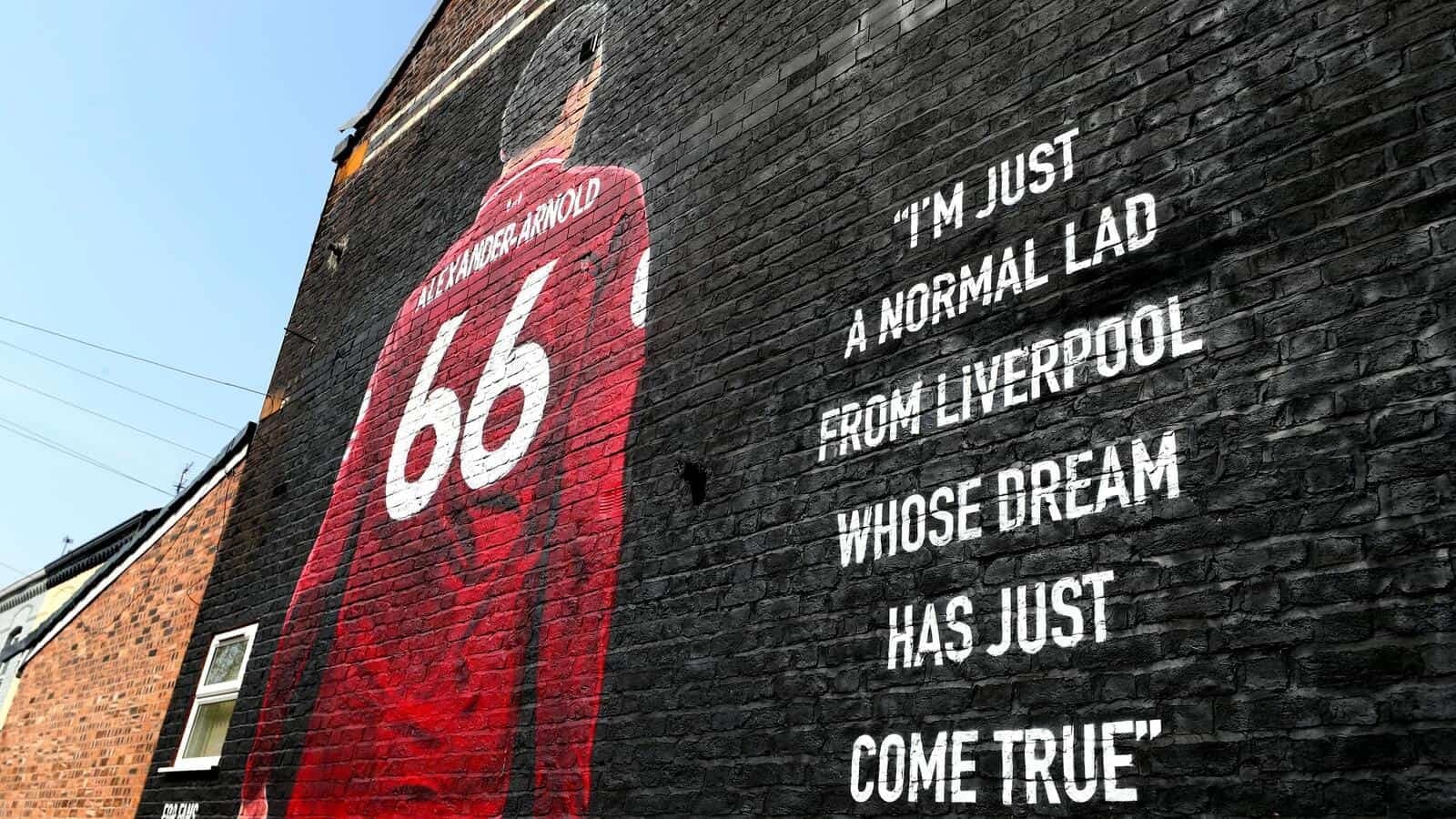 A mural of Liverpool's Trent Alexander-Arnold