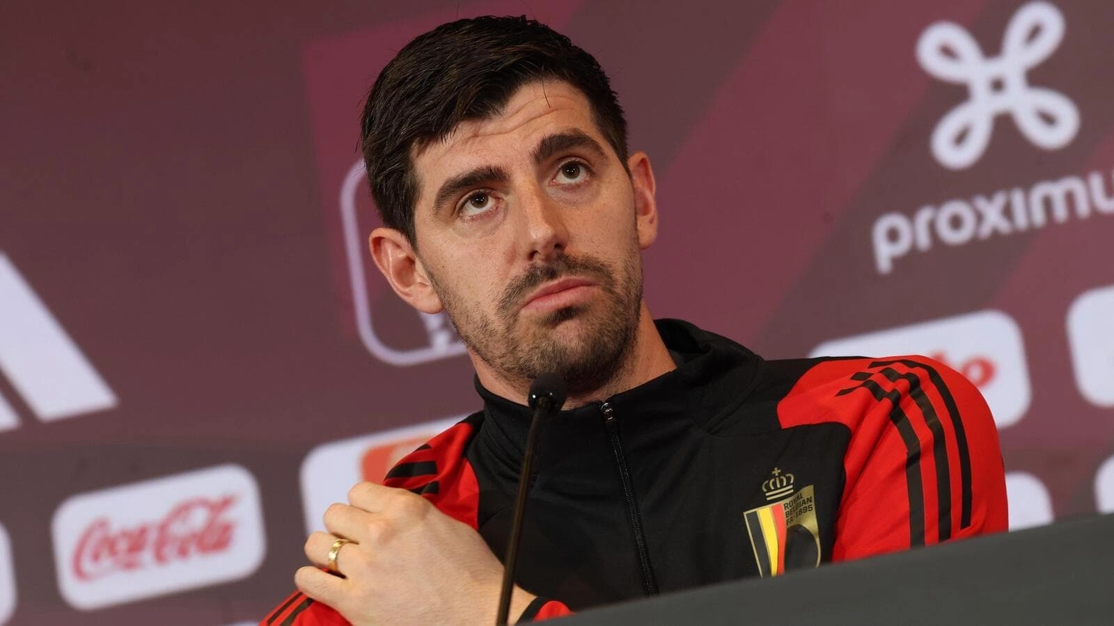 Belgium's goalkeeper Thibaut Courtois
