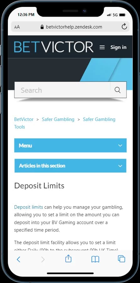 BetVictor Deposit Limits