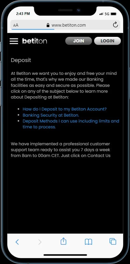 Betiton Deposit FAQs