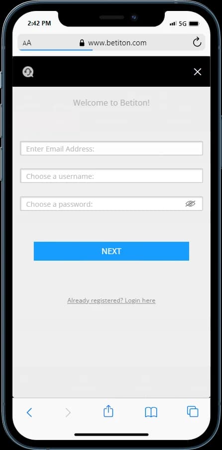 Betiton Registration