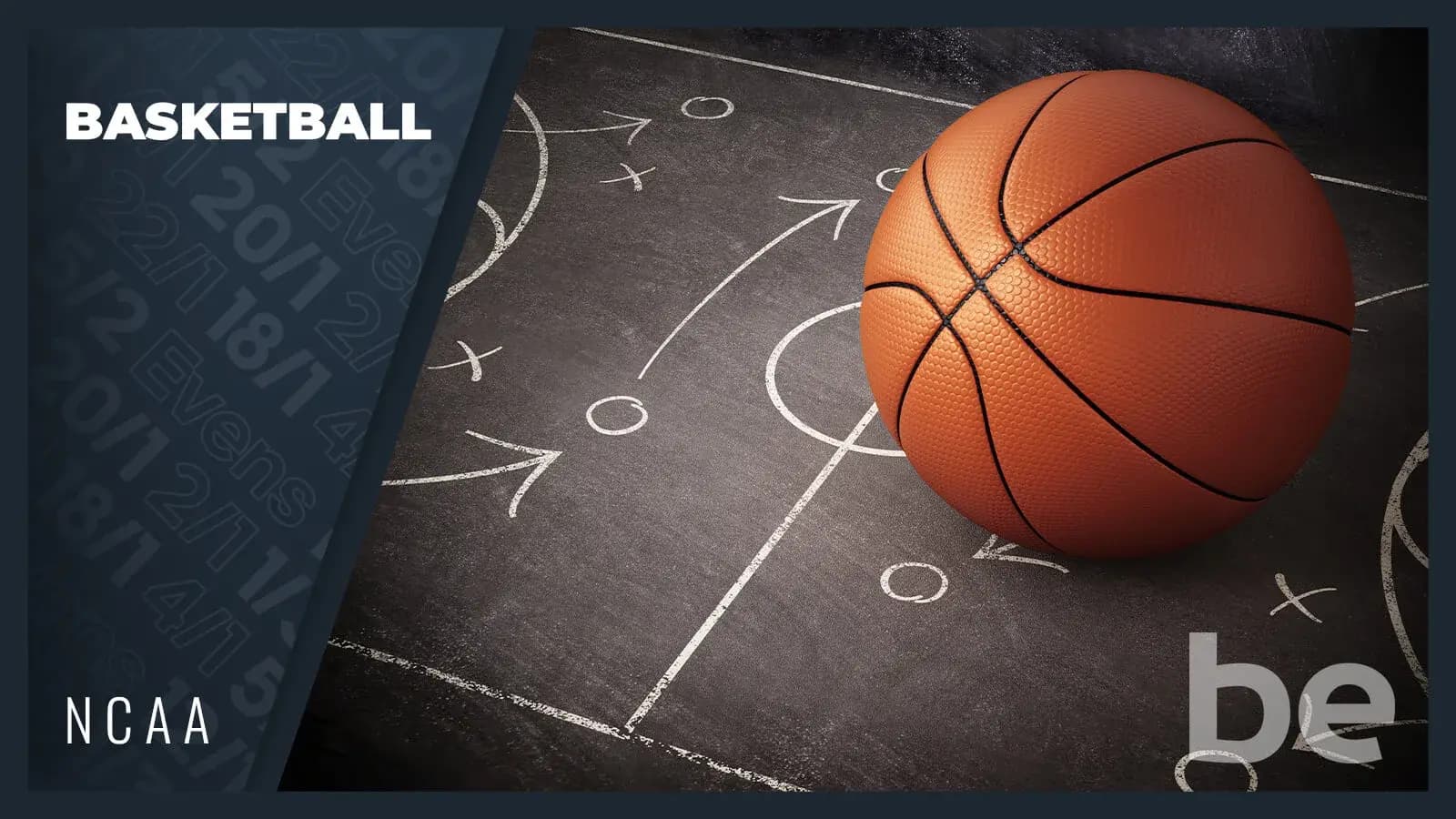 Bettingexpert NCAA Basketball background image containing a basketball court and a big basketball