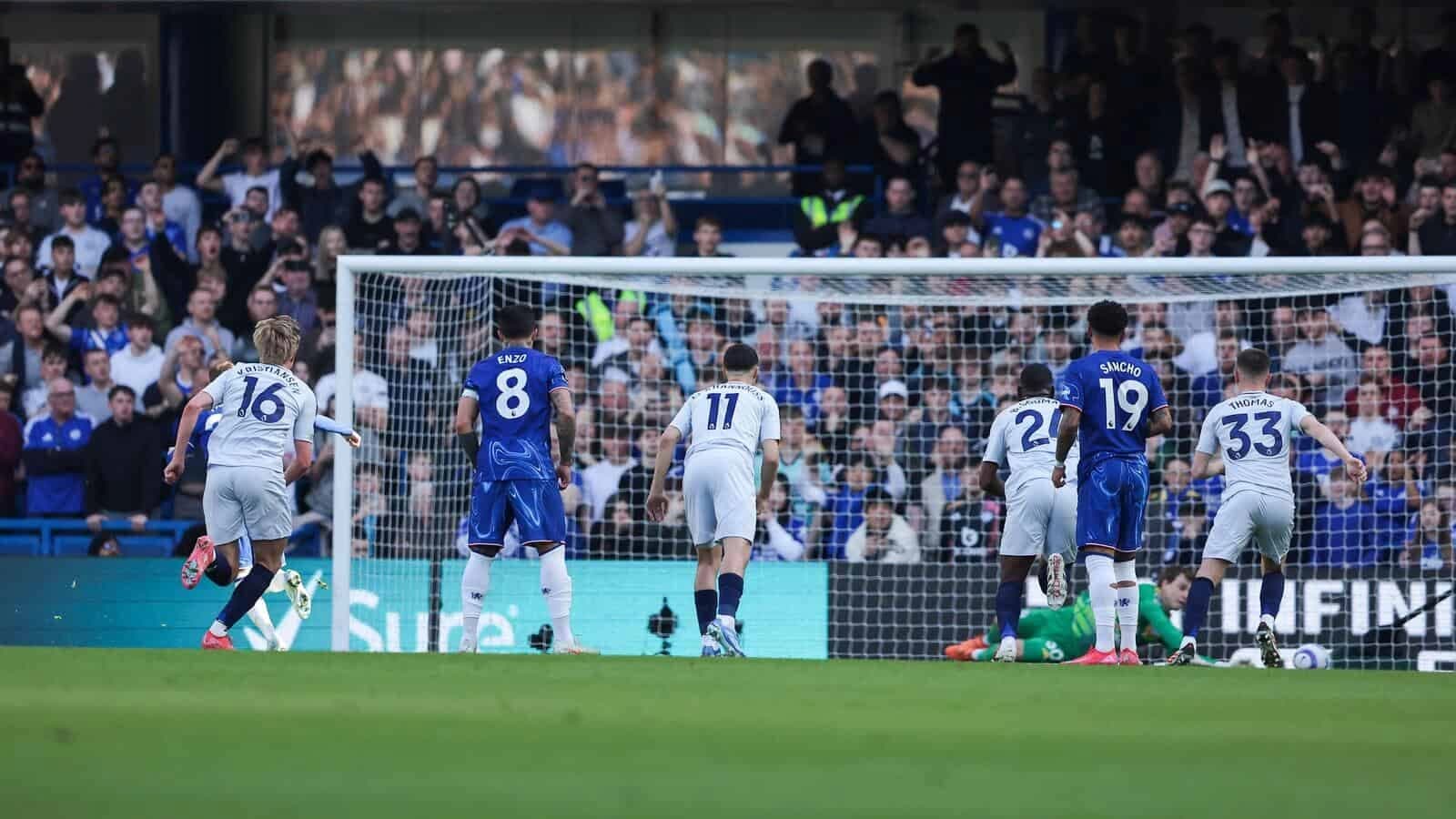 Cole Palmer of Chelsea misses a penalty kick