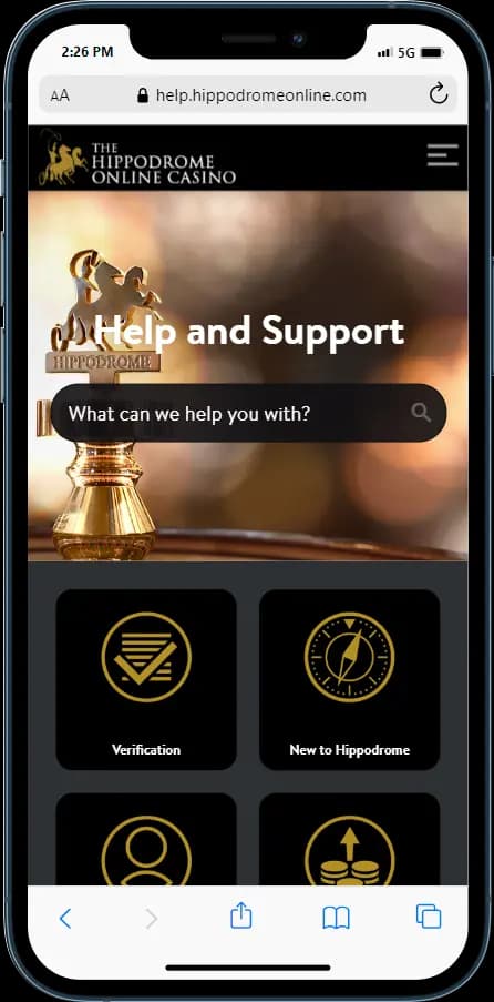 Hippodrome Online Casino Help and Support