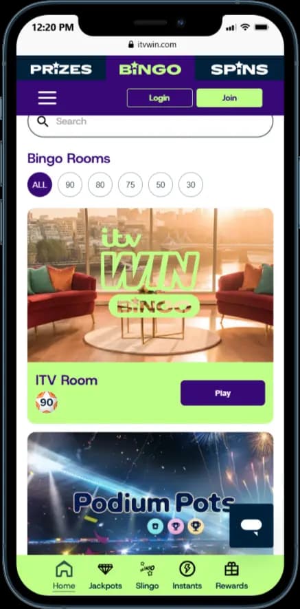 ITV win bingo rooms