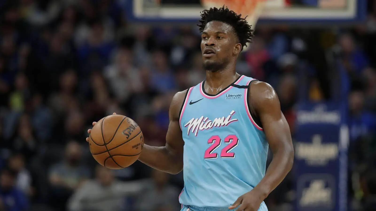 Jimmy Butler (22) against the Golden State Warriors