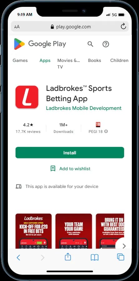 Ladbrokes Android app