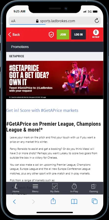 Ladbrokes get a price