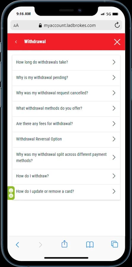 Ladbrokes Withdrawal
