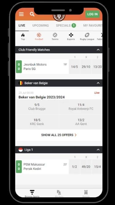 LeoVegas Bookmaker - In-play betting