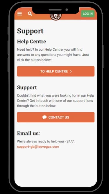 LeoVegas Support and Help Centre
