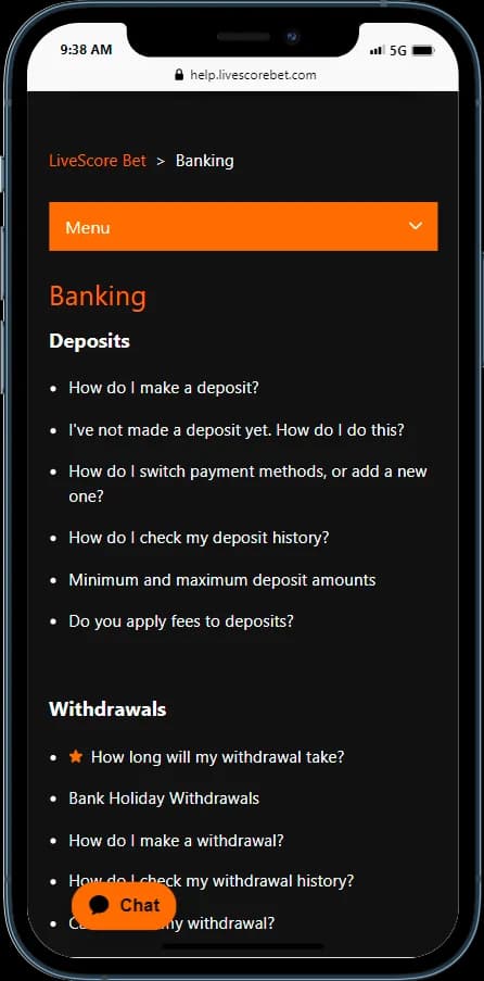 LiveScoreBet Deposit