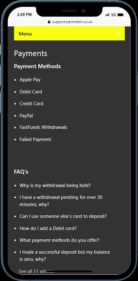 For more information, check Partimatch FAQs about Withdrawal 