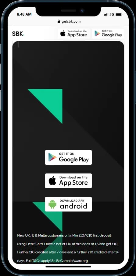 Download SBK app on the App Store or Google Play