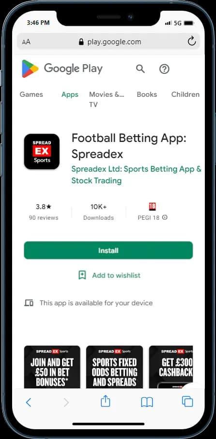 Spreadex Android app