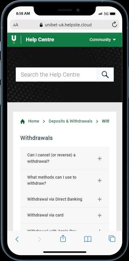 How to withdraw money at Unibet - Help center