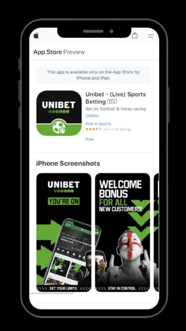 Unibet iOS app