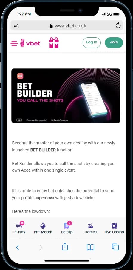 vbet Bet Builder