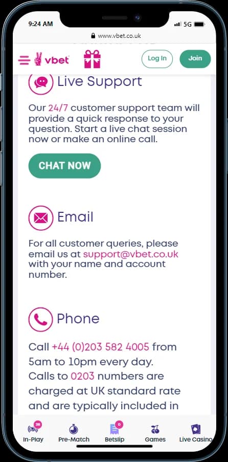vbet Customer Support
