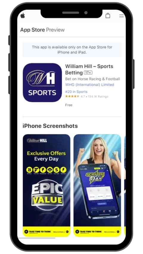 William Hill iOS app