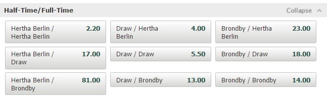 halftime fulltime odds