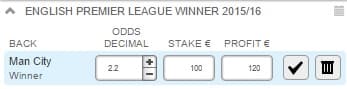 Man City Premier League odds