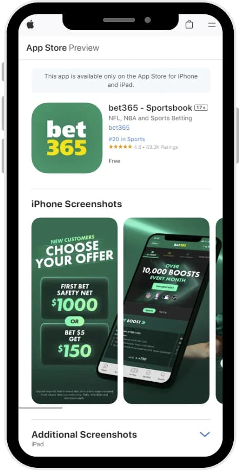 bet365 iOS app