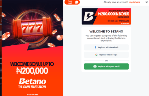 Betano registration