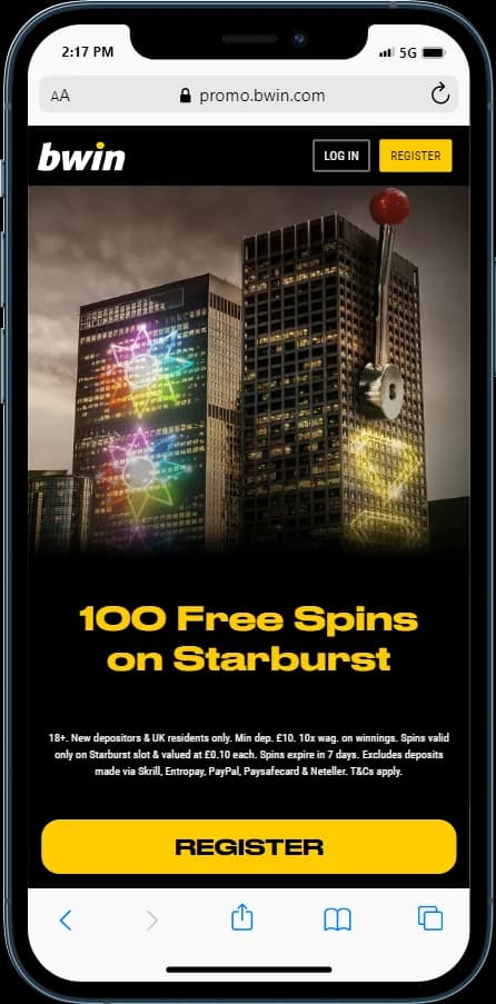bwin Casino Welcome Bonus - 100 Free Spins on Starburst 