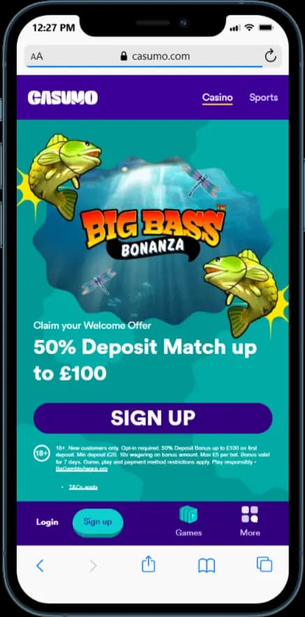 Casumo Casino Bonus - 50% Deposit Match up to £100
