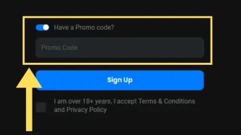 GinjaBet Promo Code field