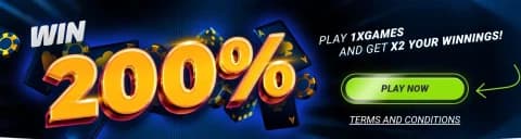 1xbet Casino Offer - Win 200%