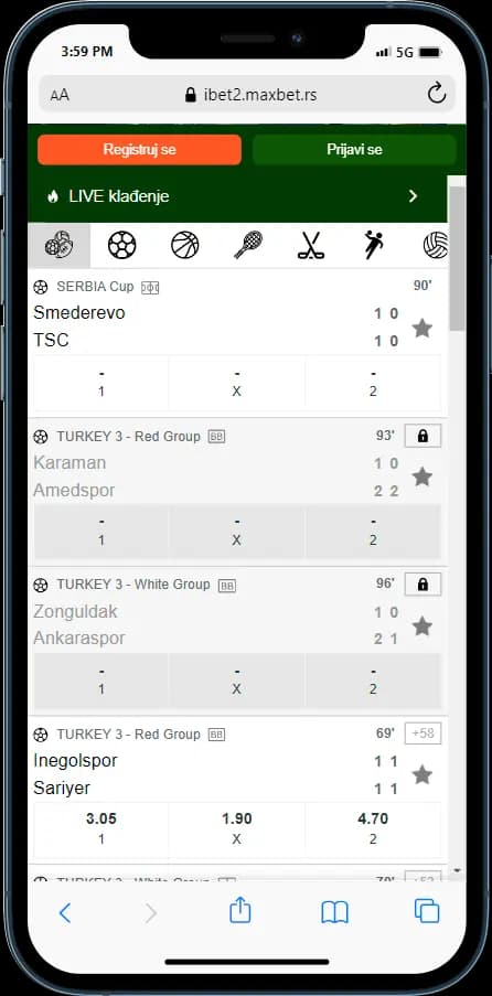 MaxBet Klađenje Uživo