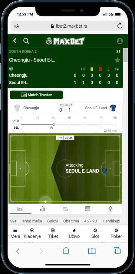 MaxBet praćenje meča