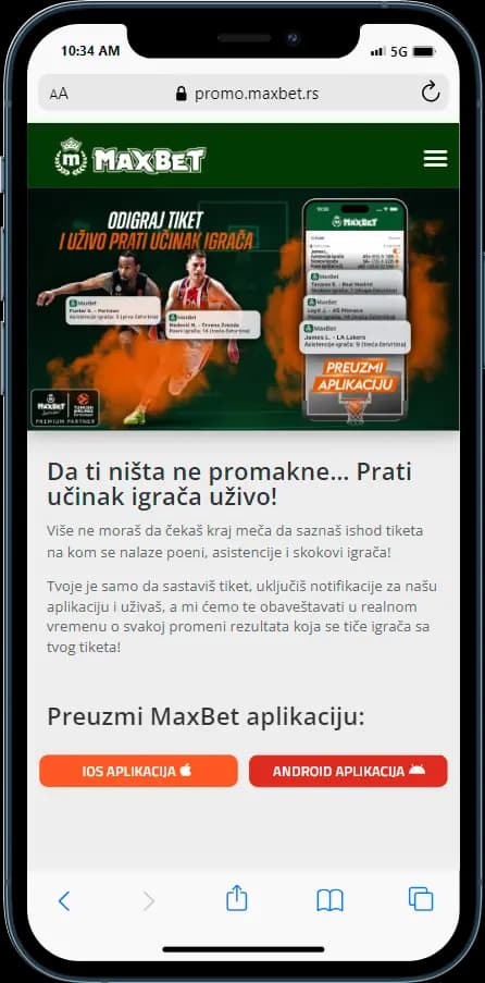 MaxBet mobilna aplikacija