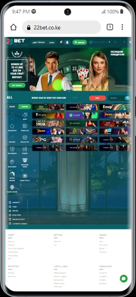mobile app 22bet casino