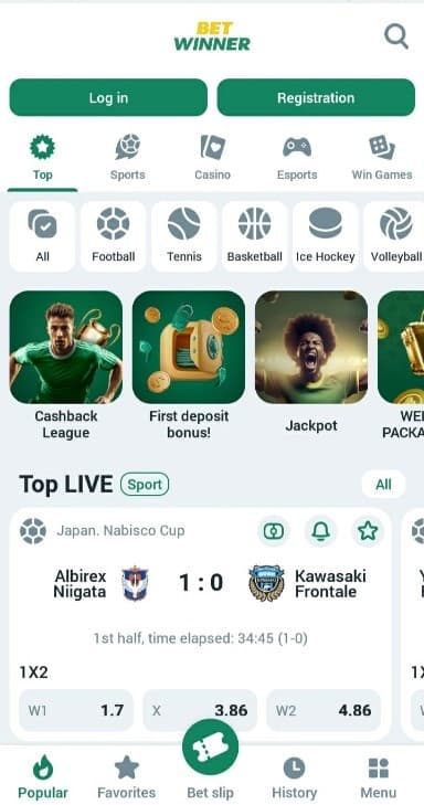 mobile experience betwinner