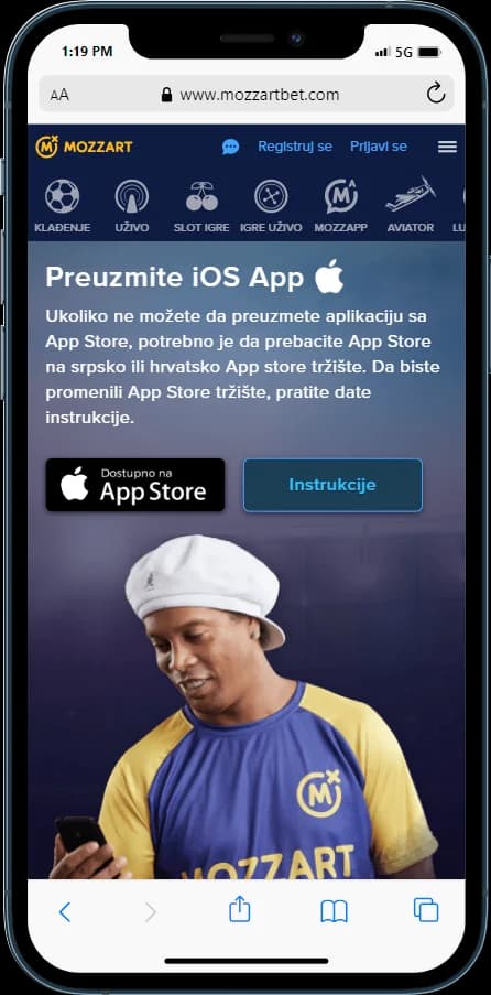 Mozzartbet iOS aplikacija
