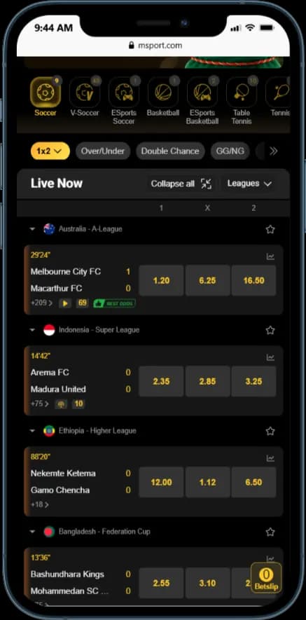 MSport Live Betting and Livestreaming