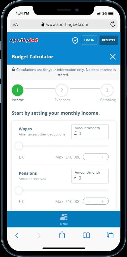 sportingbet budget calculator