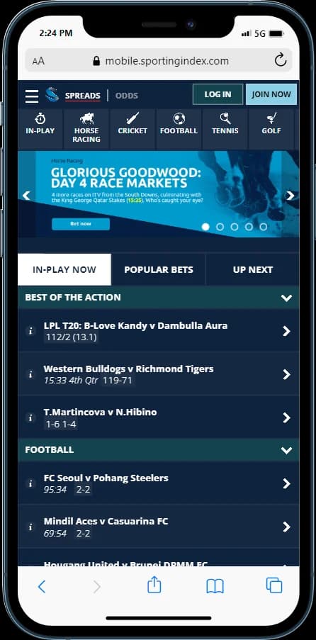 Sporting Index In Play 