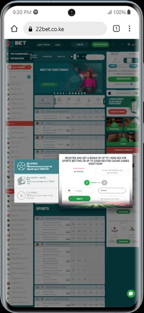 how to register 22bet casino